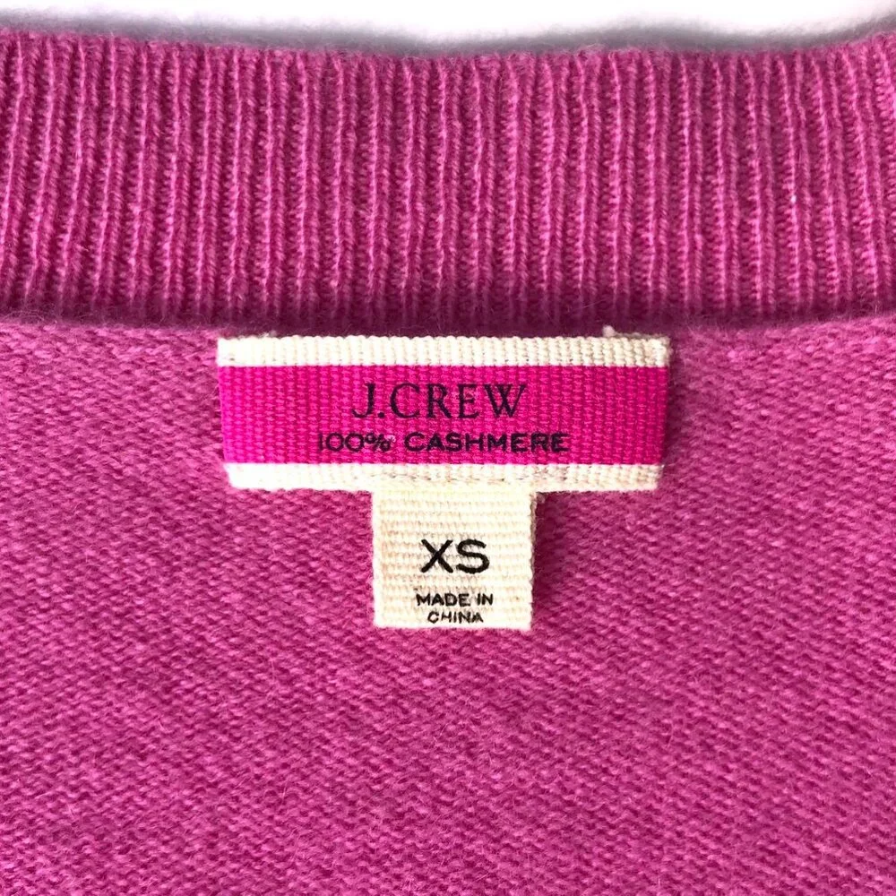 J Crew 100% cashmere V-neck fitted sweater women size XS pink pullover AD465 - Picture 3 of 6
